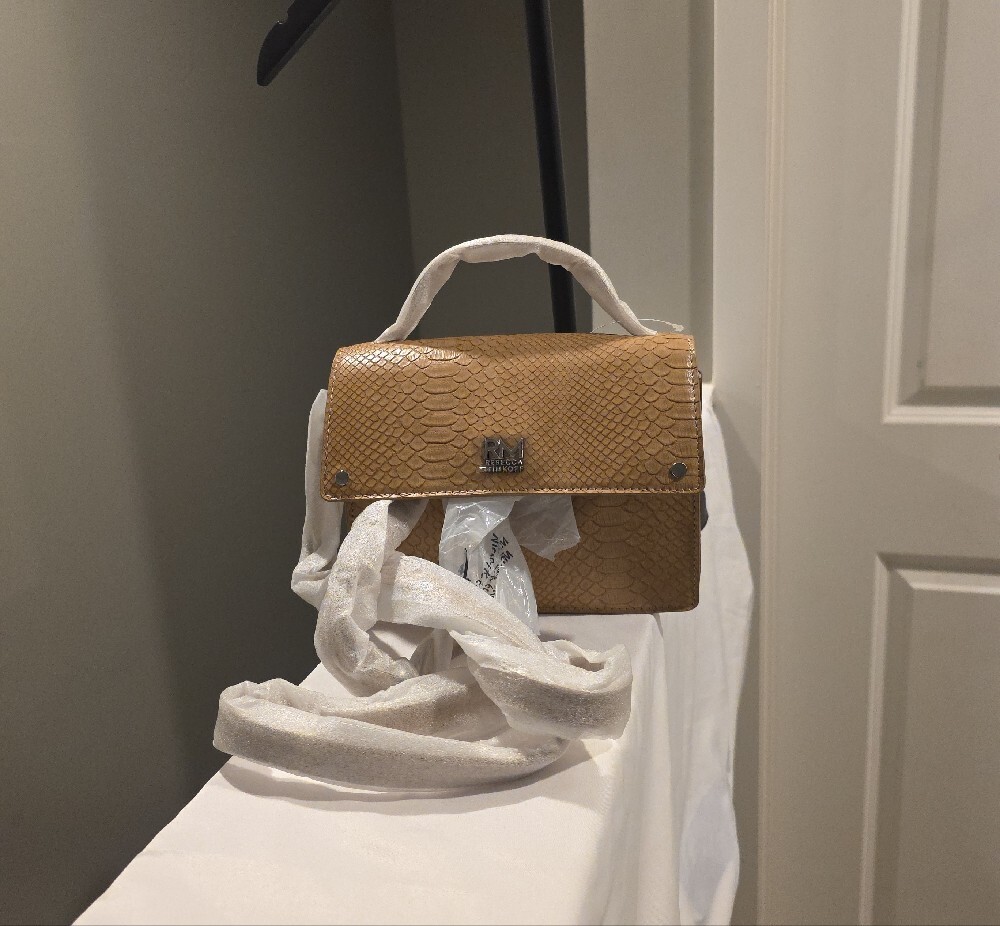 Rebecca Minkoff Tan Snakeskin-Embossed Mini Top-Handle Bag - Picture 7 of 11